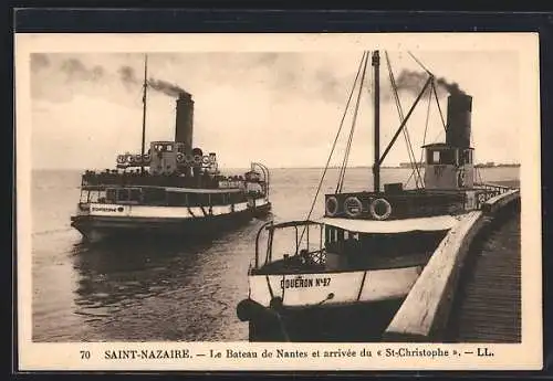 AK Saint-Nazaire, Le Bateau de Nantes arrivée du St-Christophe