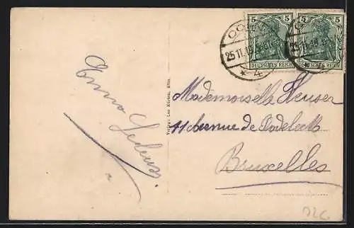 AK Köln, Leystapel mit Dampfschiffen