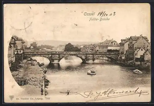 AK Cassel, Partie an der Fulda-Brücke