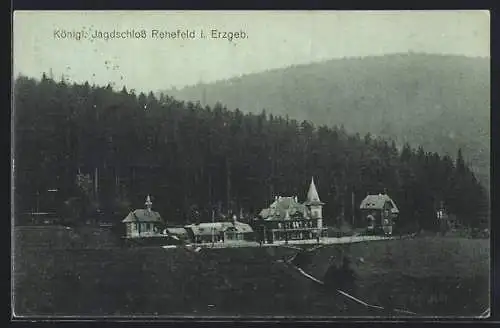 AK Rehefeld i. Erzgeb., Königliches Jagdschloss am Waldrand