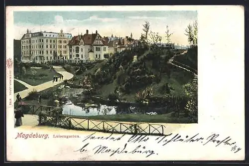 AK Magdeburg, Blick auf den Luisengarten