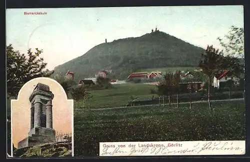 AK Görlitz, Landskrone, Bismarcksäule