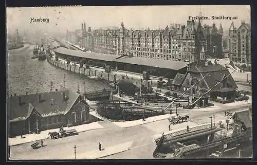 AK Hamburg, Blick auf Freihafen