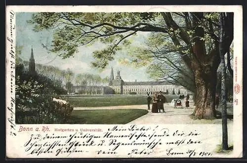 AK Bonn a. Rh., Hofgarten und Universität