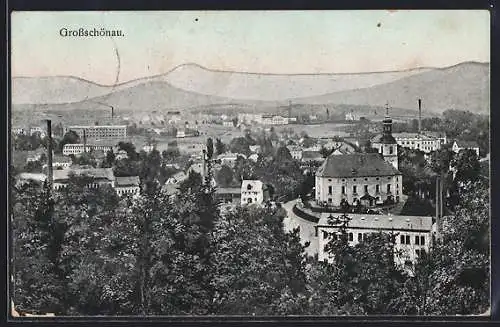 AK Grossschönau / Sachsen, Ortsansicht aus der Vogelschau