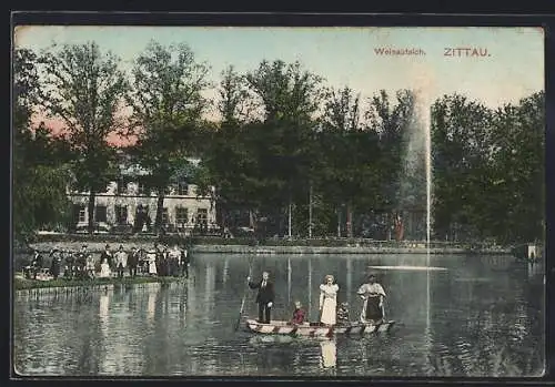 AK Zittau, Blick auf den Weinauteich