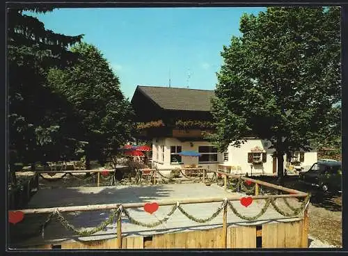 AK Frasdorf /Chiemgau, Riffeser`s Hotel Alpenhof Frasdorf, Bes. Raimondo Riffeser, Terrasse und Sitzgelegenheiten