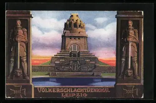 AK Leipzig, Völkerschlachtdenkmal, offizielle Postkarte zur Weihe des Denkmals 1913