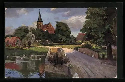 Künstler-AK Raphael Tuck & Sons Nr. 589 B: Landschaft