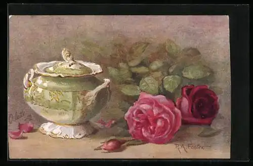 Künstler-AK Raphael Tuck & Sons Nr. 3493: Roses and Art China