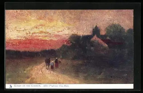 Künstler-AK Raphael Tuck & Sons Nr. 2574: Sunset on the common