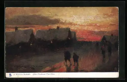 Künstler-AK Raphael Tuck & Sons Nr. 2574: A Winter Sunset