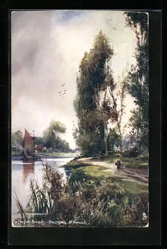 Künstler-AK Raphael Tuck & Sons Nr. 6488: The Norfolk Broads, Coltishall Norwich