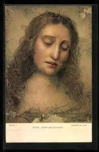 Künstler-AK Stengel & Co. Nr. 29352: Cristo, studio pel Cenacolo, Leonardo da Vinci