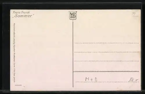 Künstler-AK Meissner & Buch (M&B) Nr. 2733: Flusspartie im Sommer