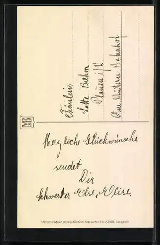 Künstler-AK Meissner & Buch (M&B) Nr.: 2556, Portrait eines Mädchens