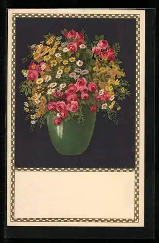 Künstler-AK Meissner & Buch (M&B) Nr. 1850: Blumen zum Feste, Vase