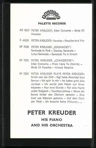 AK Musiker Peter Kreuder mit Klavier