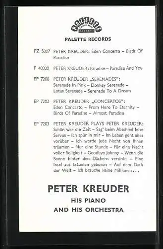 AK Musiker Peter Kreuder mit Klavier