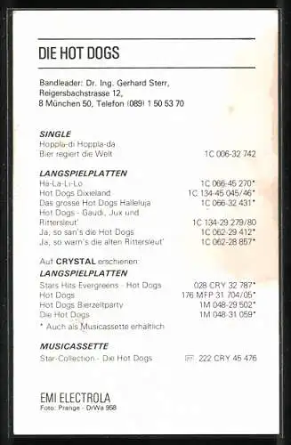 AK Musiker Die Hot Dogs mit ihren Instrumenten
