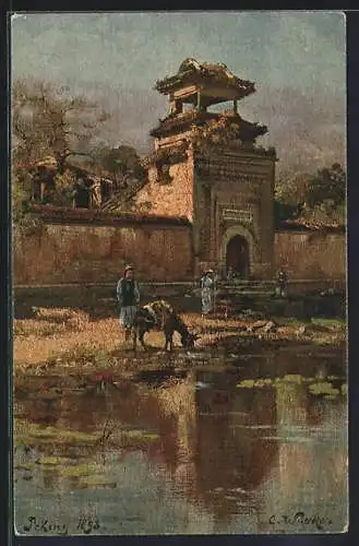 AK Peking, Stadttor, Porte de la ville