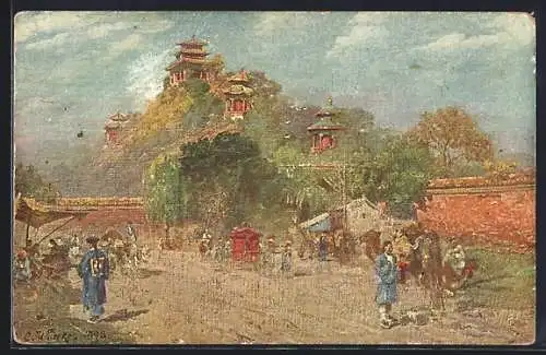 Künstler-AK Peking / Pekin, Imperial palace, Kaiserpalast, Palais Imperial