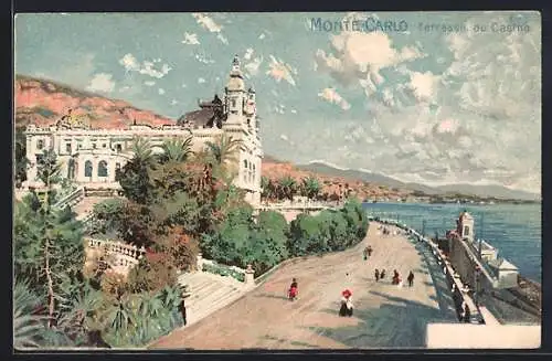 Lithographie Monte-Carlo, Terrasse du Casino