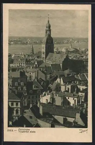 AK Riga, Teilansicht mit Kirche