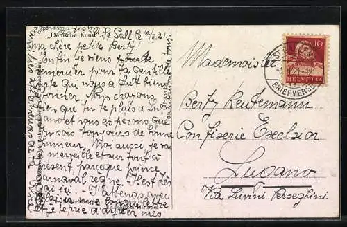 Künstler-AK sign. Chr. Berthelsen: Ein Geheimnis, Mädchen am Strand