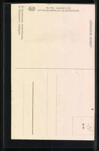 Künstler-AK sign. R. Christiansen: Kinderfreuden im Garten, Dänische Kunst