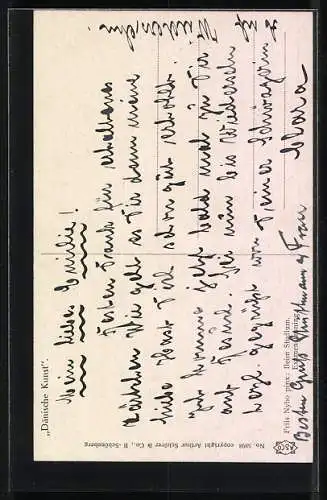 Künstler-AK sign. Friis Nybo: Junger Mann beim Studium, Dänische Kunst