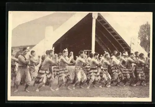 AK Haka or War Dance by natives of the Ngati-Porou tribe at Rotorua