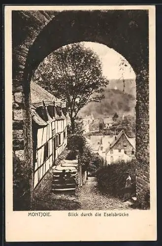 AK Monschau, Blick durch die Eselsbrücke