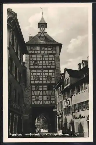 AK Konstanz, Schnetztor von der Römerstrasse