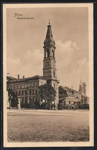 AK Zittau, Blick über den Haberkornplatz