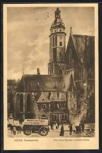 Künstler-AK Leipzig, Partie an der Thomaskirche