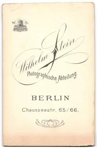 Fotografie Wilhelm Stein, Berlin, Chausseestr. 65 /66, Porträt einer Frau im dunklen Kleid