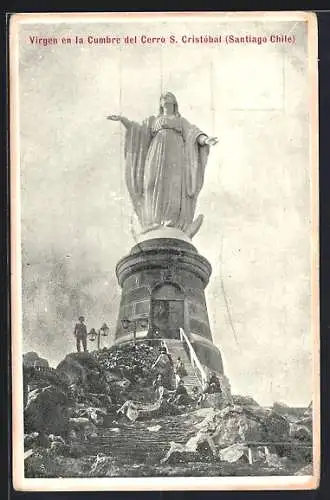 AK Santiago, Virgen en la Cumbre del Cerro S. Cristobal