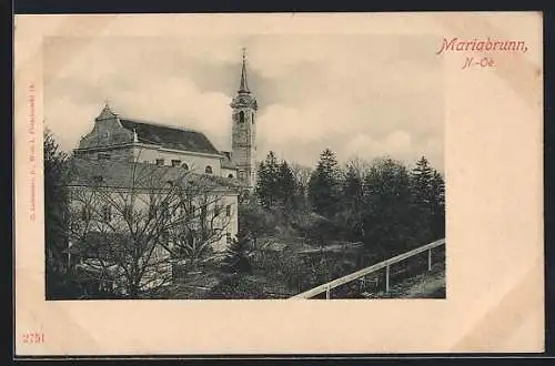 AK Mariabrunn /N.-Oe., Partie mit Dorfkirche