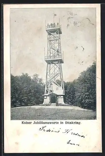 AK Ottakring, Blick auf die Kaiser Jubiläumswarte