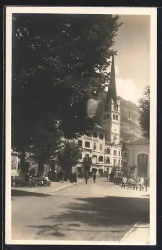 AK Hofgastein, Hotel Goldener Adler und Kirche