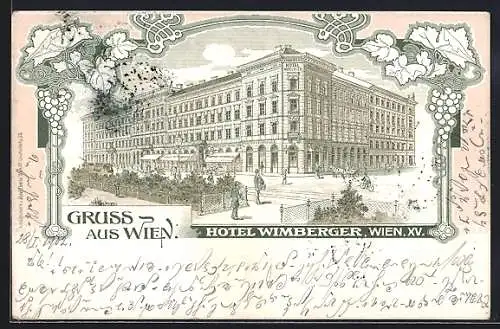 Lithographie Wien, Das Hotel Wimberger