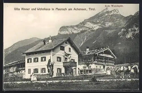 AK Maurach am Achensee, Villa Rinner und Wohnhaus, Rote Wandspitz