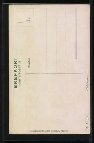 Künstler-AK Paar in schwedischer Tracht