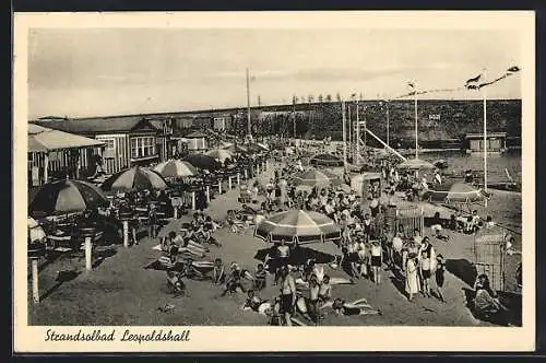 AK Leopoldshall, Strandbad mit Besuchern