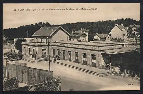 AK Pornichet /L.-Inf., Panorama sur la Gare et le Boils d`Amour