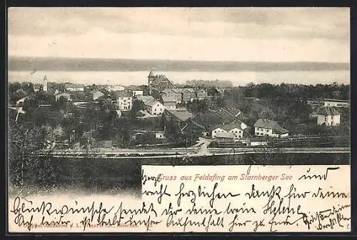 AK Feldafing /Stanberger See, Totalansicht mit Seeblick