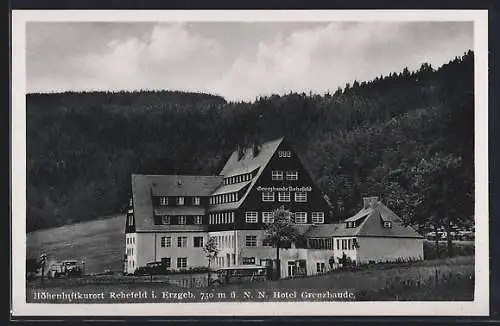 AK Rehefeld i. Erzgeb., am Hotel Grenzbaude