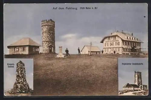 AK Feldberg / Schwarzwald, Gasthaus zum Feldbergturm, Bismarck-Denkmal