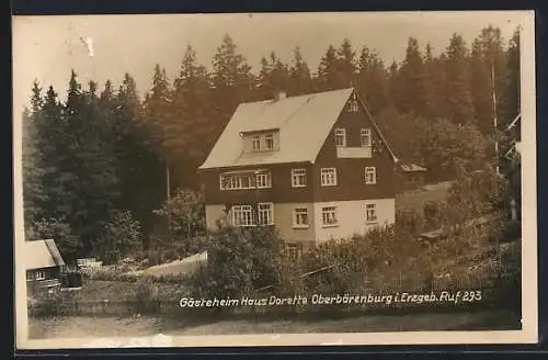 AK Oberbärenburg i. Erzgeb., Gasthaus Haus Doretta